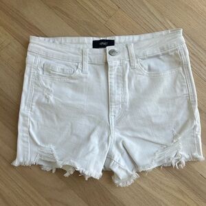 👀 EUC VERVET Distressed White Denim Jean Shorts